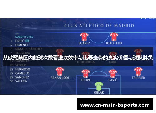 从欧冠禁区内触球次数看进攻效率与比赛走势的真实价值与球队胜负 从欧冠禁区内触球次数看进攻效率与比赛走势的真实价值与球队胜负
